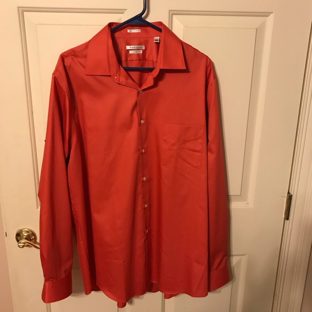 2 Men’s Button Up, size 17 VanHeusen and Stafford